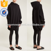 Sweat-shirt à capuche en jersey fendu noir OEM / ODM Fabrication en gros de mode femmes vêtements (TA7016H)
